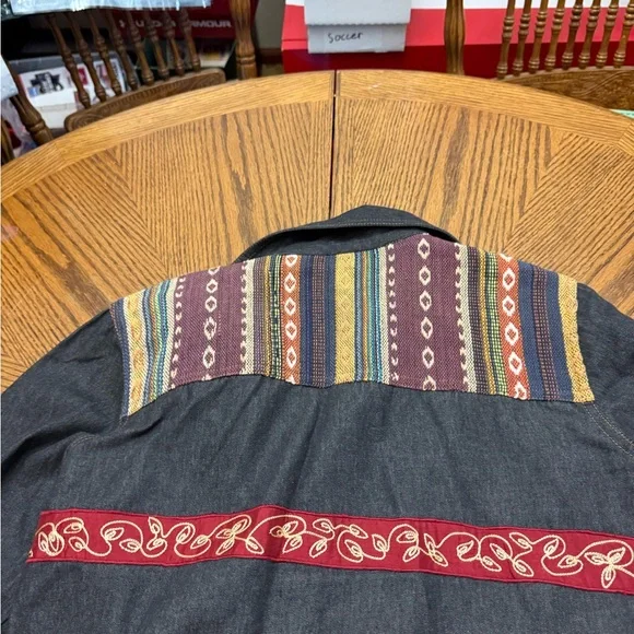 Indigo Women's Embroidered Jacket - Black with Multicolor Accents - Picture 4 of 9